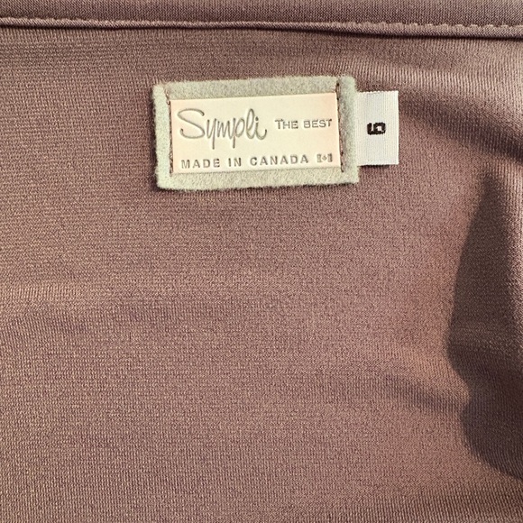 SYMPLI Taupe Open Front Waterfall Top - Picture 6 of 7